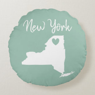 New York Staat Map Liebe Zuhause Throw Kissen