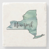 New York Staat Map Marble Stone Untersetzer (Vorderseite)
