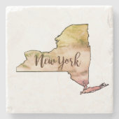 New York Staat Map Marble Stone Untersetzer (Vorderseite)