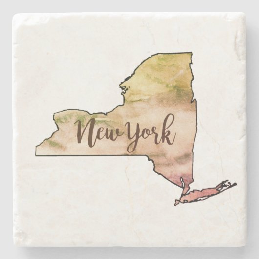 New York Staat Map Marble Stone Untersetzer (Vorderseite)