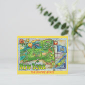 New York Staat Map Postkarte (Stehend Vorderseite)