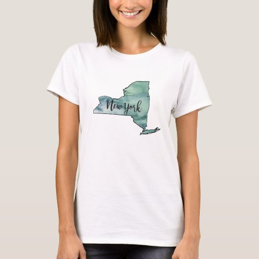 New York Staat Map T - Shirt (Vorderseite)