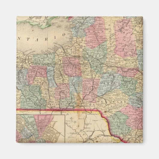 New York Staat Map von Mitchell Magnet (Vorne)