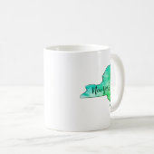 New York Staat Map Wasserfarbenmalerei Kaffeetasse (VorderseiteRechts)