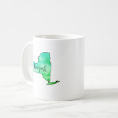 New York Staat Map Wasserfarbenmalerei Kaffeetasse (Vorderseite Links)