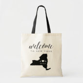 New York Staat Silhouette Wedding Welcome Tasche (Vorne)