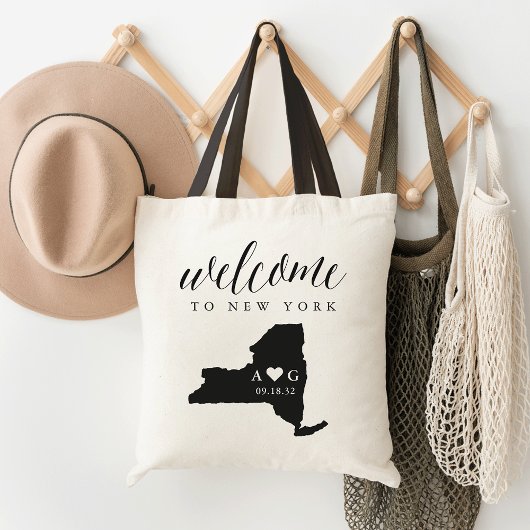 New York Staat Silhouette Wedding Welcome Tasche