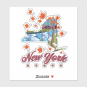 New York Staat Travel Poster Aufkleber (Blatt)