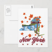 New York Staat Travel Poster Postkarte (Vorne/Hinten)
