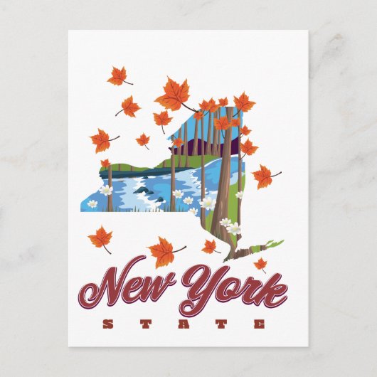 New York Staat Travel Poster Postkarte (Vorderseite)
