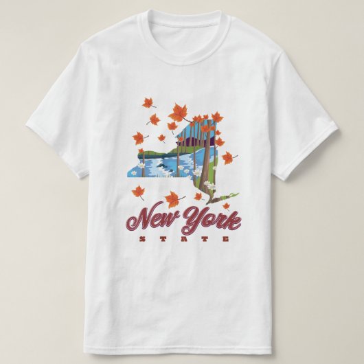 New York Staat Travel Poster T-Shirt (Design vorne)