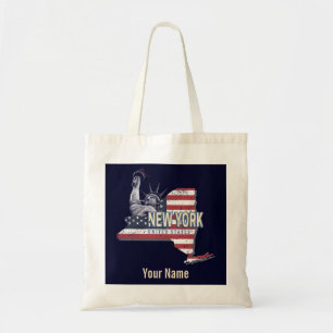 New York Staat United Staaten Retro Map Vintag USA Tragetasche