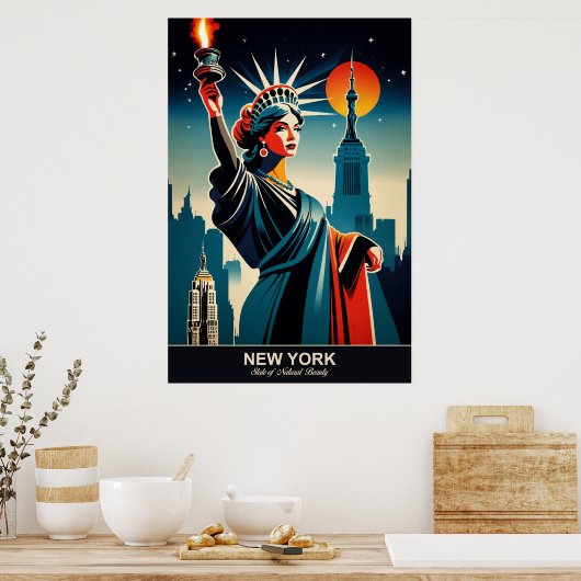 New York: Staat von Natural Beauty Travel Poster (Küche)