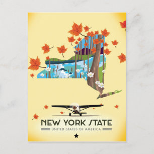 New York Staaten Vintage Reiseplakat Postkarte