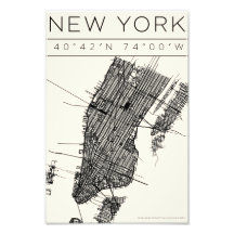 New York Stadtplanposter – Minimale Street Art