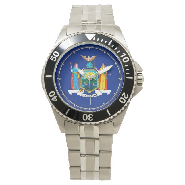 New York State Flag Design Armbanduhr (Vorderseite)