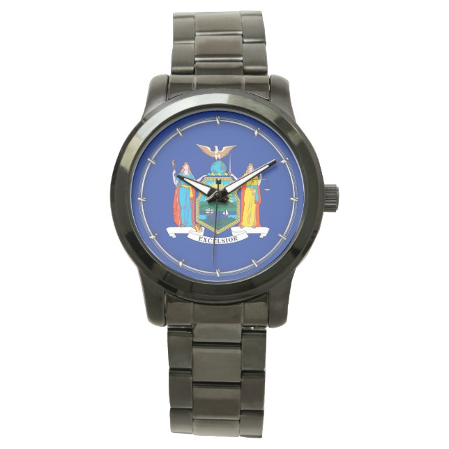 New York State Flag Design Armbanduhr (Vorderseite)