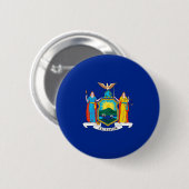 New York State Flag Design Button (Vorne & Hinten)