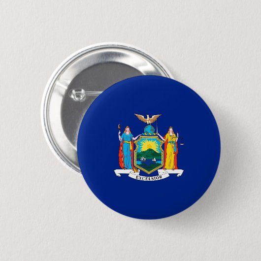 New York State Flag Design Button (Vorne & Hinten)