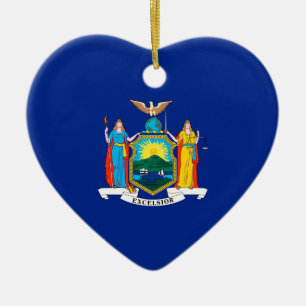 New York State Flag Design Keramik Ornament