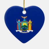 New York State Flag Design Keramik Ornament (Hinten)