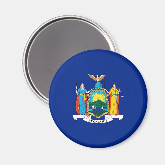 New York State Flag Design Magnet (Vorderseite/Rückseite)