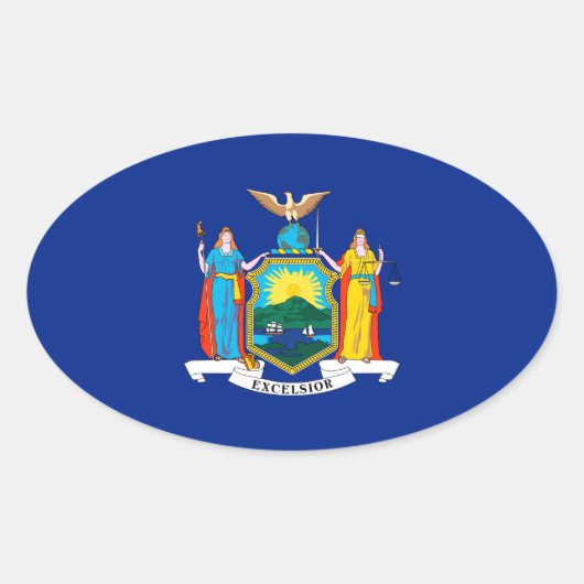 New York State Flag Design Ovaler Aufkleber (Vorderseite)