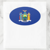 New York State Flag Design Ovaler Aufkleber (Tasche)