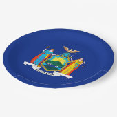 New York State Flag Design Pappteller (Schrägansicht)