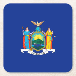 New York State Flag Design Rechteckiger Pappuntersetzer