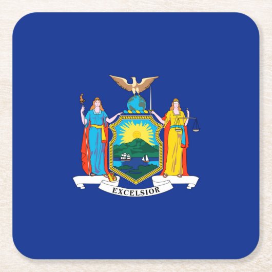 New York State Flag Design Rechteckiger Pappuntersetzer (Vorderseite)