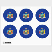 New York State Flag Design Runder Aufkleber (Blatt)