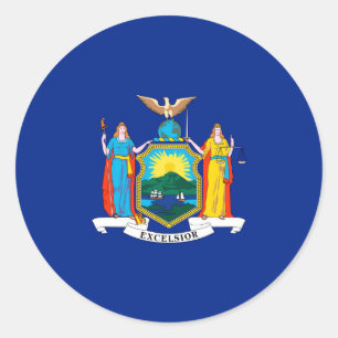 New York State Flag Design Runder Aufkleber