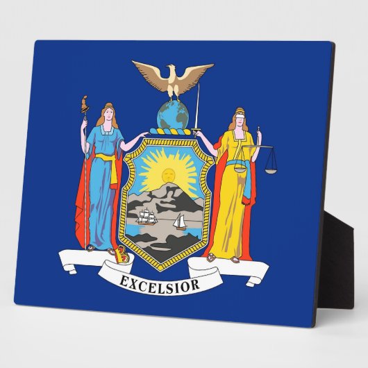 New York State Flag Plaque Fotoplatte (Seite)