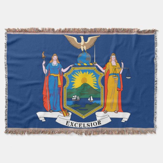 New York State Flag Print Patriotic Decke (Vorderseite)
