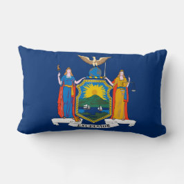 New York State Flag Print Patriotic Lendenkissen