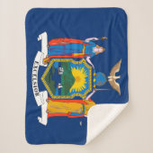 New York State Flag Print Patriotic Sherpadecke (Vorderseite)