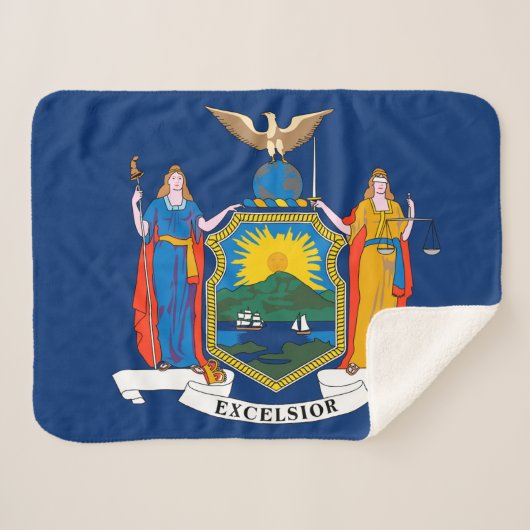 New York State Flag Print Patriotic Sherpadecke (Vorderseite (Horizontal))