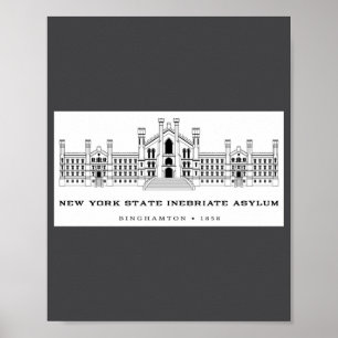 New York State Inebriate Asylum Binghamton 1858 Poster