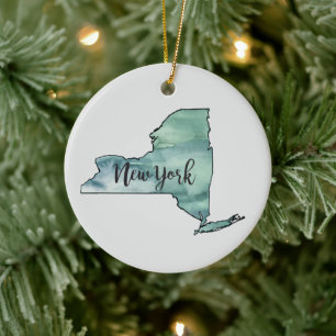 New York State Painting Illustration Keramik Ornament