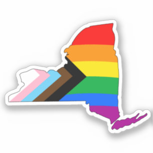 New York State Pride LGBTQ Progress Pride Aufkleber