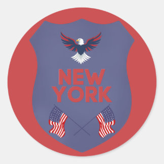 New York State Pride Patriotic Shield Vinyl Runder Aufkleber
