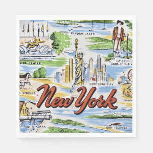 New York State Seiten Papier Serviette