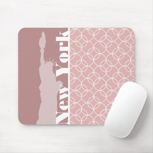 New York, Statue der Freiheit Mauve Circles Mousepad (Mit Mouse)