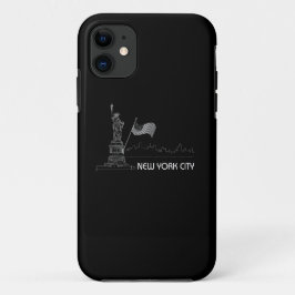New York - Statue der Liberty USA Flag iPhone 11 Hülle