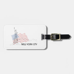 New York - Statue der Liberty USA Flag Gepäckanhänger