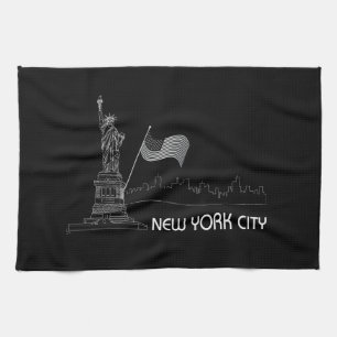 New York - Statue der Liberty USA Flag Geschirrtuch