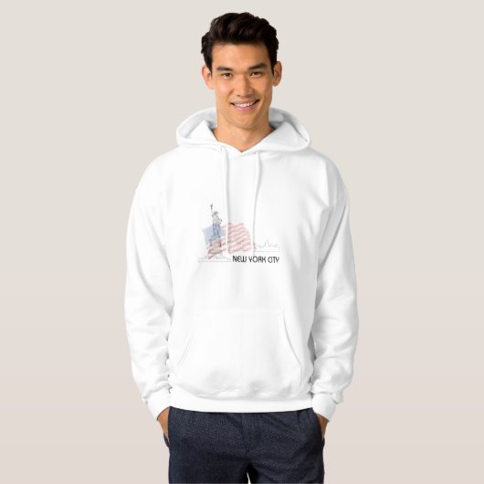 New York - Statue der Liberty USA Flag Hoodie (Vorne ganz)