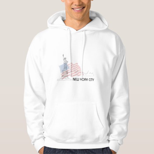 New York - Statue der Liberty USA Flag Hoodie (Vorderseite)