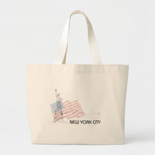 New York - Statue der Liberty USA Flag Jumbo Stoffbeutel